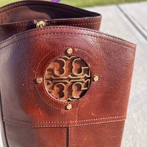 Tory Burch
Kiernan Leather Logo Riding Boot, Brown